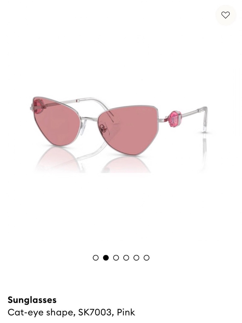 Swarovski Cat Eye Pink Jeweled Sunglasses